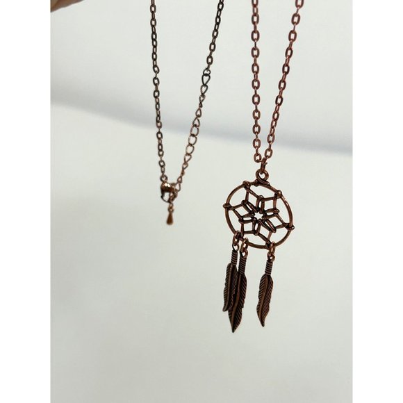 Dreamcatcher Fashion Necklace Women 20” Chain 2” pendant Rose Gold/Copper Color - Picture 9 of 10